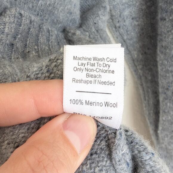 Marine Layer Gray Merino Wool Crew Long Sleeve Sweater, size L - Picture 6 of 7